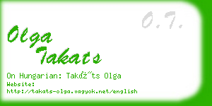 olga takats business card